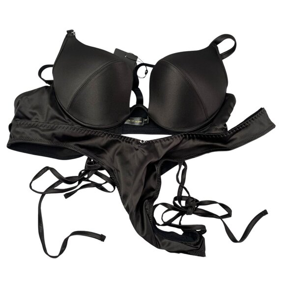 House Of Desire Womens 1X/2X Black Bra and Bikini Lingerie Set - Picture 1 of 8